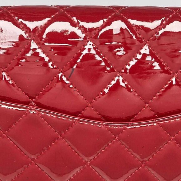 Chanel Red 2.55 Reissue Quilted Classic Patent Leather 227 Jumbo Flap Bag - Picture 11 of 12